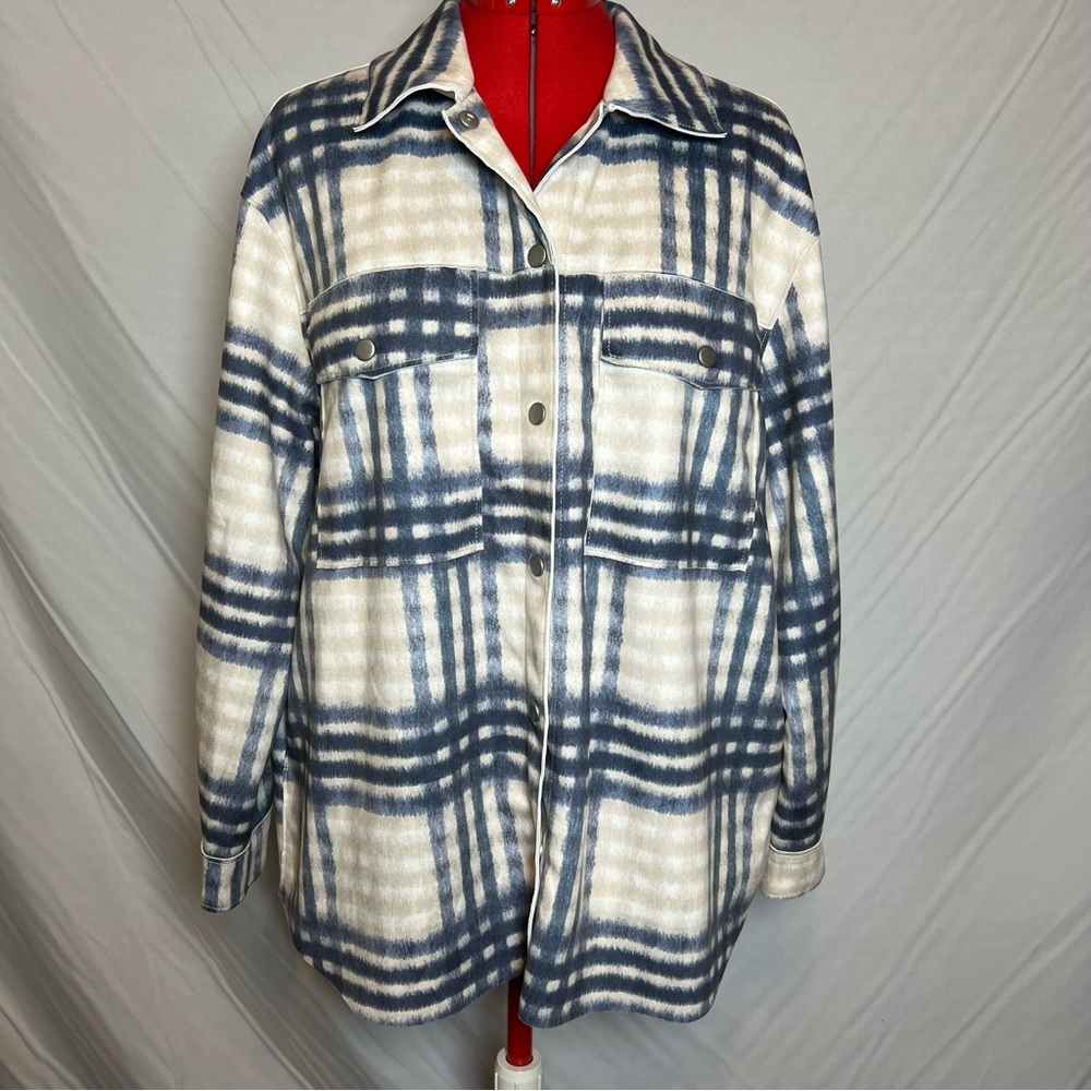 Workshop Republic Clothing Blue and White Outerwear…Size medium